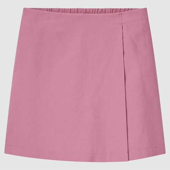 Uniqlo Linen-Blend Skort Pink Size Large - Picture 1 of 5
